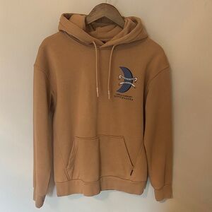 Scotch & Soda Tan Hoodie with Blue Graphic